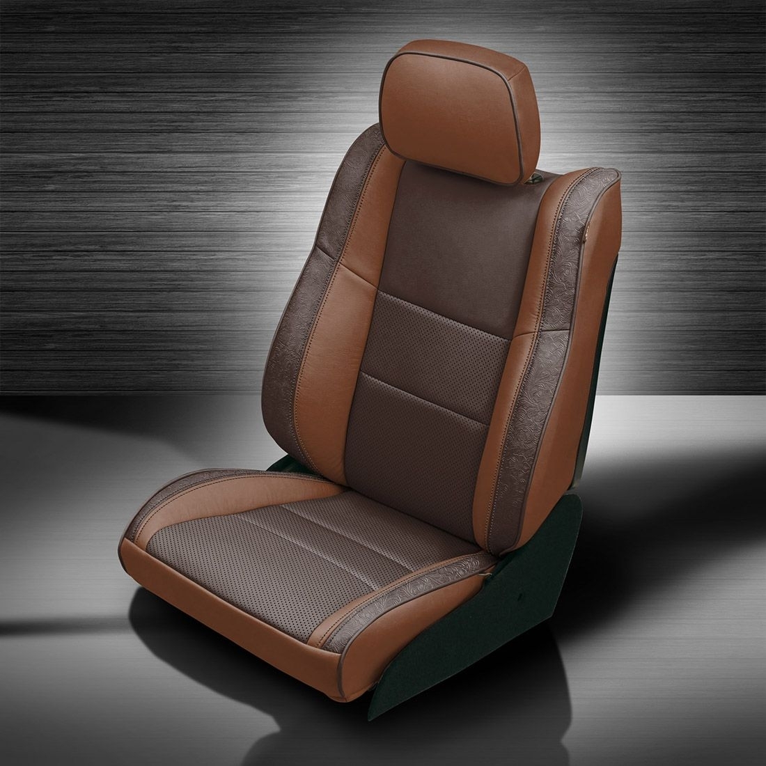MAHOGANY wrap, COFFEE Body, Perf Combo, COFFEE piping, OUTLAW BROWN wings
