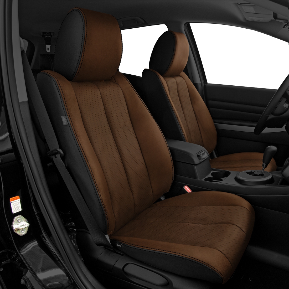BLACK wrap, AMARETTO Facing, Perf Inserts, BLACK double stitching