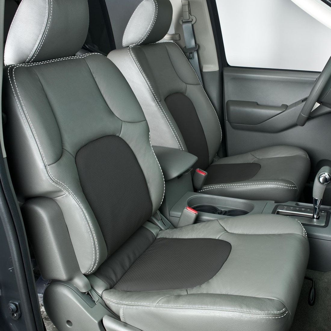 LT GREY wrap, ~6929 DARK SLATE Insert, Perf Inserts, SILVER double stitching