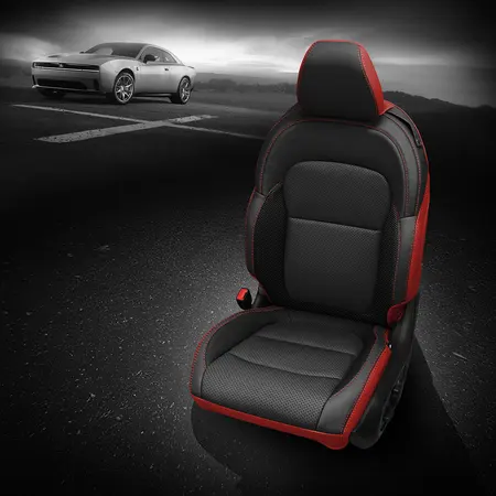 CARDINAL wrap, BLACK  Facing, Perf Combo & Wings, RED contrast all stitch, C SHADOW wings