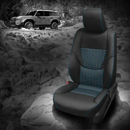 Black wrap, Surf Blue contrast all stitch, TekStitch Double Hex Insert,
Surf Blue TekColor